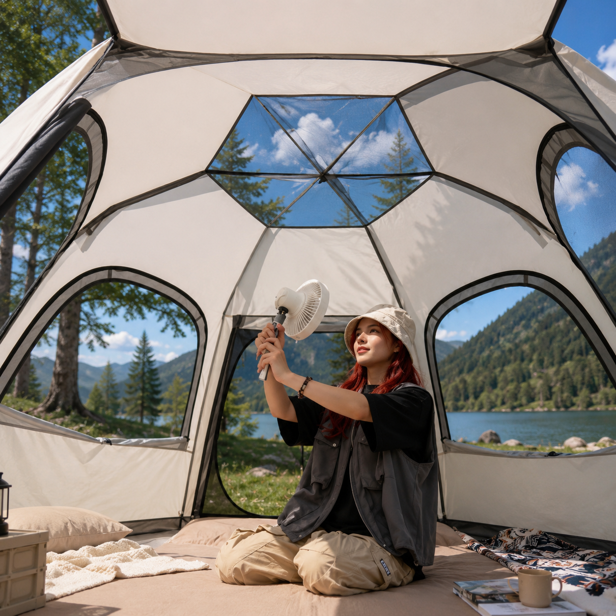 Family Camping Tent | Waterproof Pop Up Tent with Skylight | Spacious Shelter for Outdoor Adventures