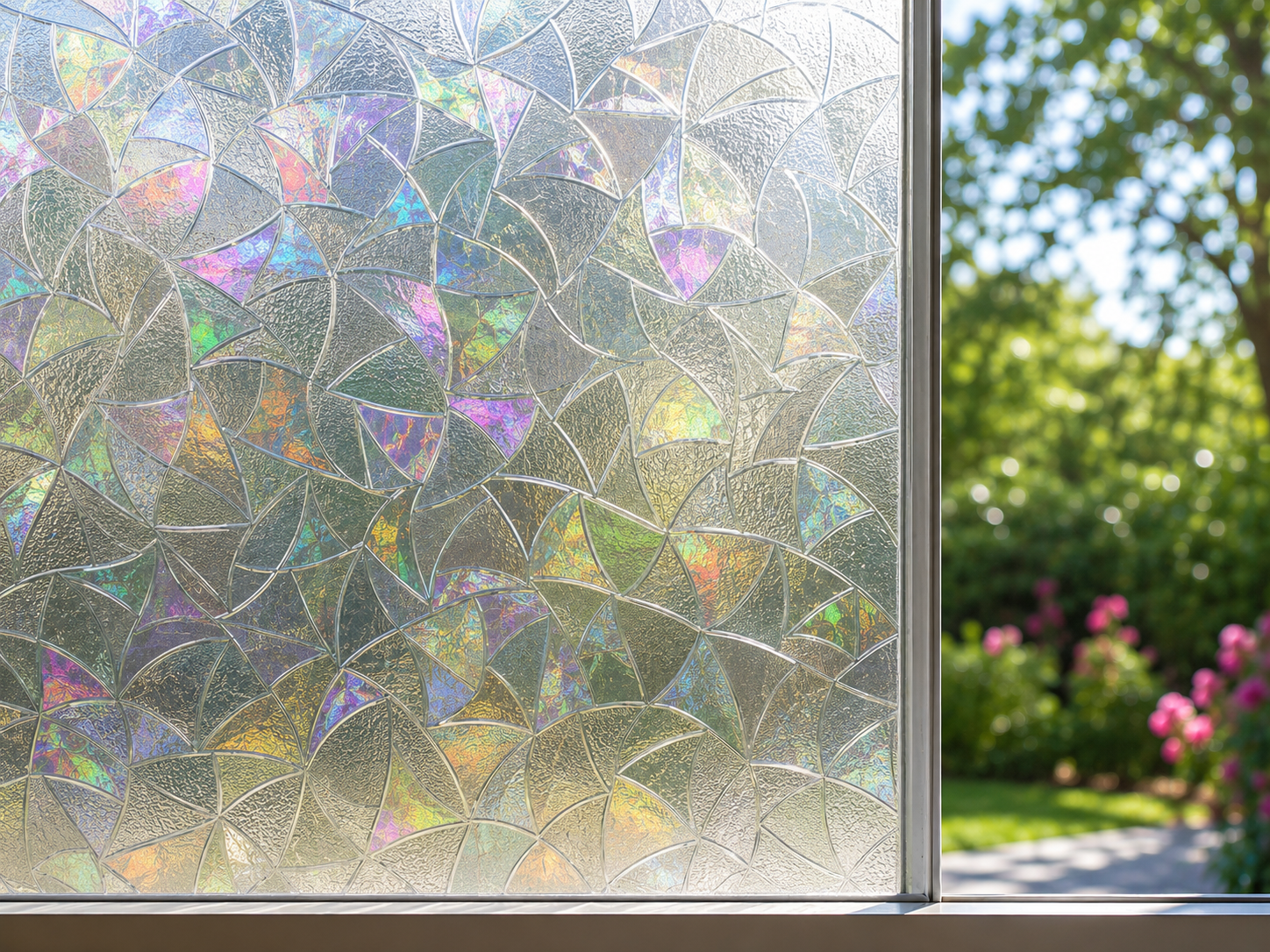 Prismatic Window Film | Rainbow Effect Privacy Film with Easy Static Cling | Decorative Solution for Natural Light