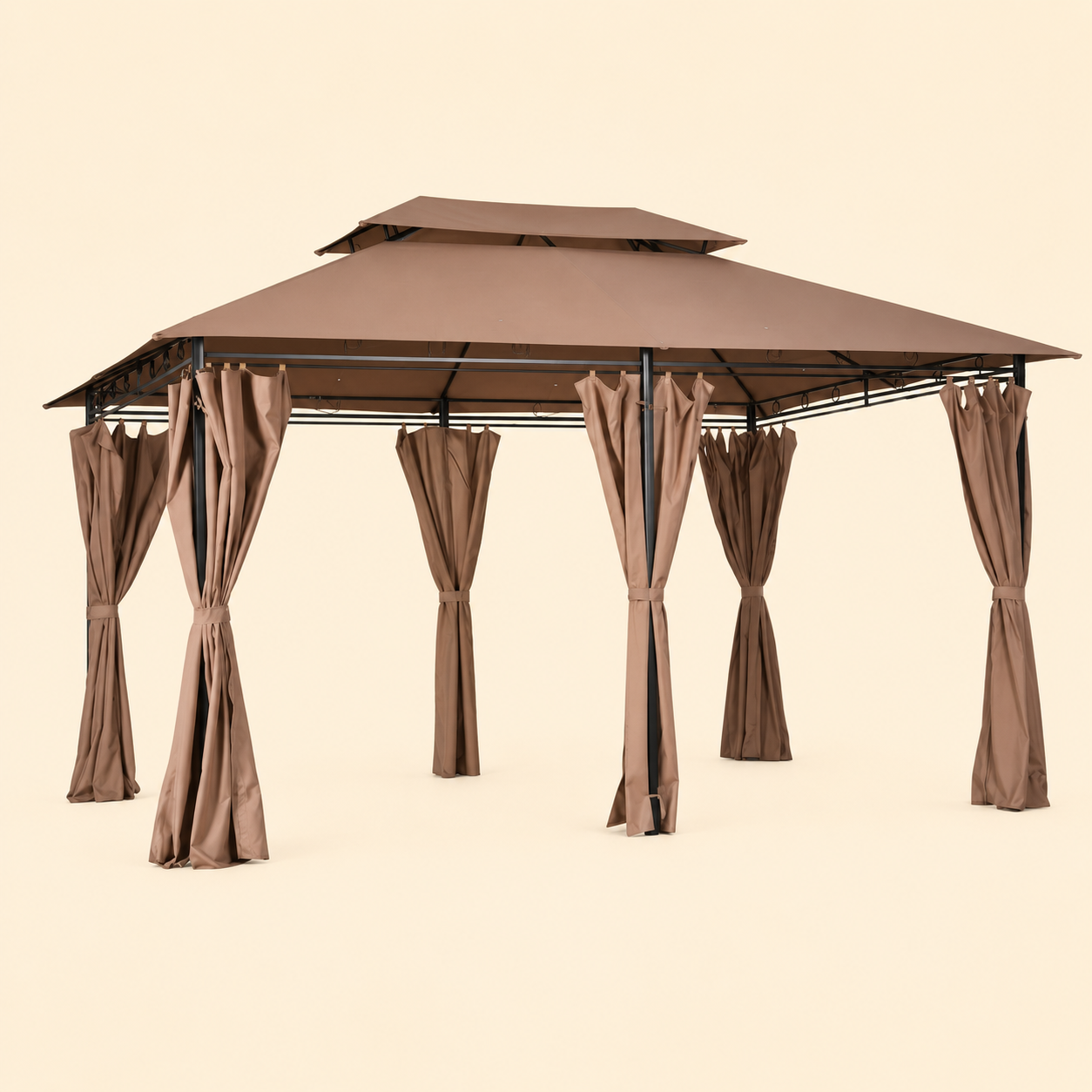 Outdoor Canopy Gazebo | 10'x13' Vented Steel Frame with Double-Tier Roof | Perfect Shade for BBQs and Parties