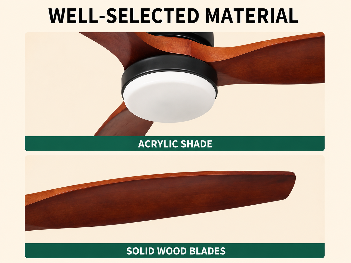 Elegant Ceiling Fan Light with Remote Control & Dimmable LED for Year-Round Comfort