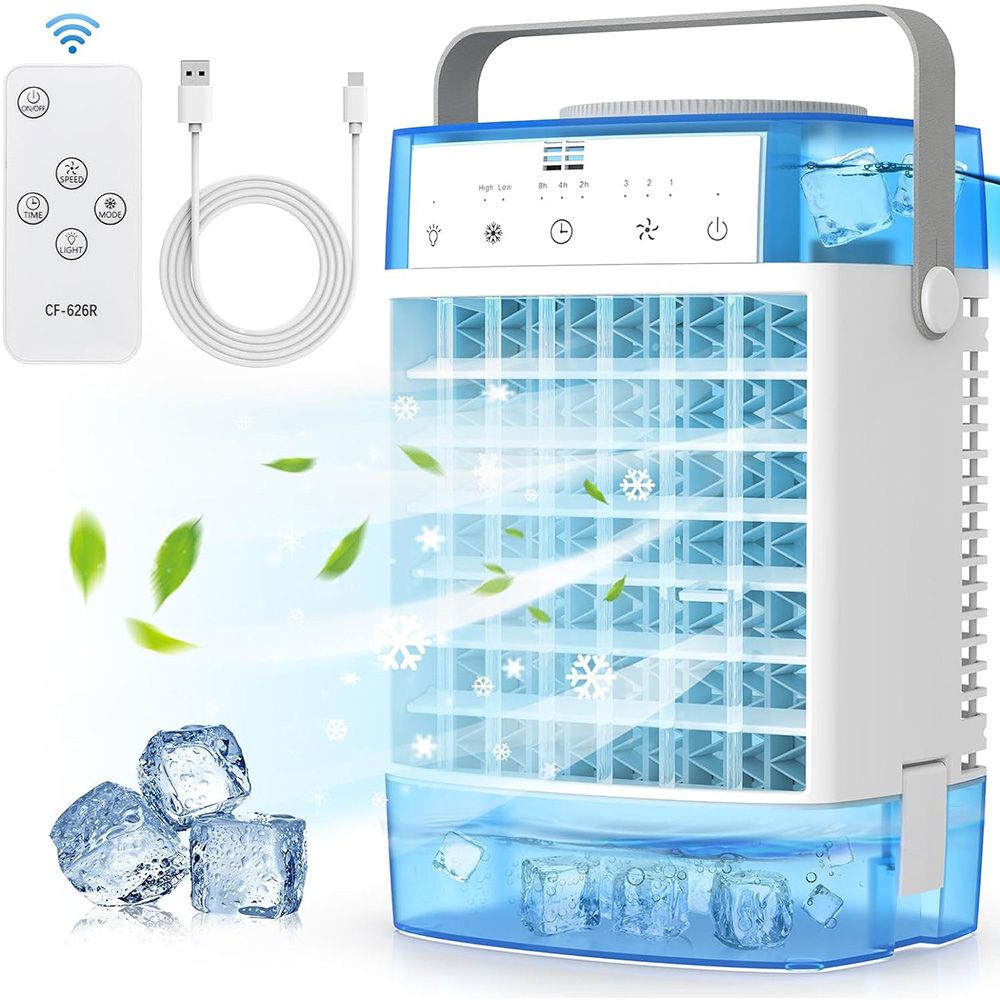Portable Air Conditioner | 4-in-1 Cooling Fan with Humidifier & Remote Control | Compact Design for Instant Relief 0