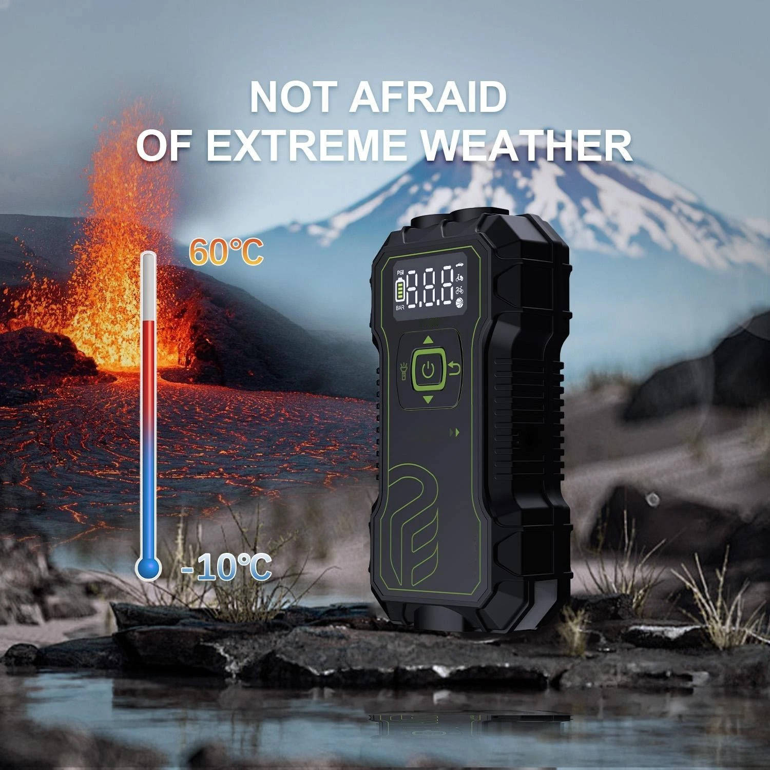 PowerBoost | 10000mAh Car Jump Starter with Air Compressor & Wireless Charging | Compact Design for Emergency Starts 3