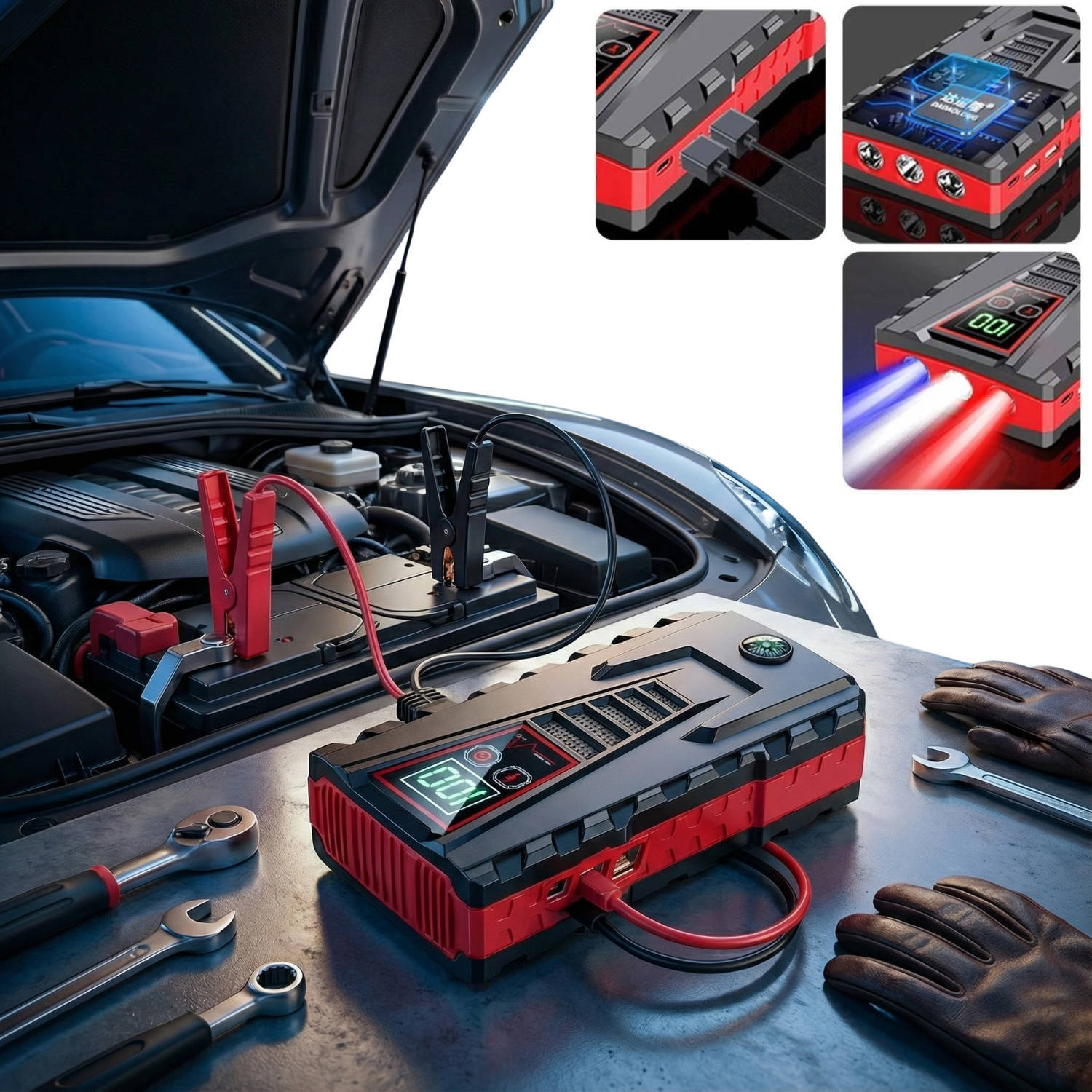 PowerMax | Portable Car Jump Starter with Extreme Temperature Performance | Multi-Device Charger for Roadside Safety 0