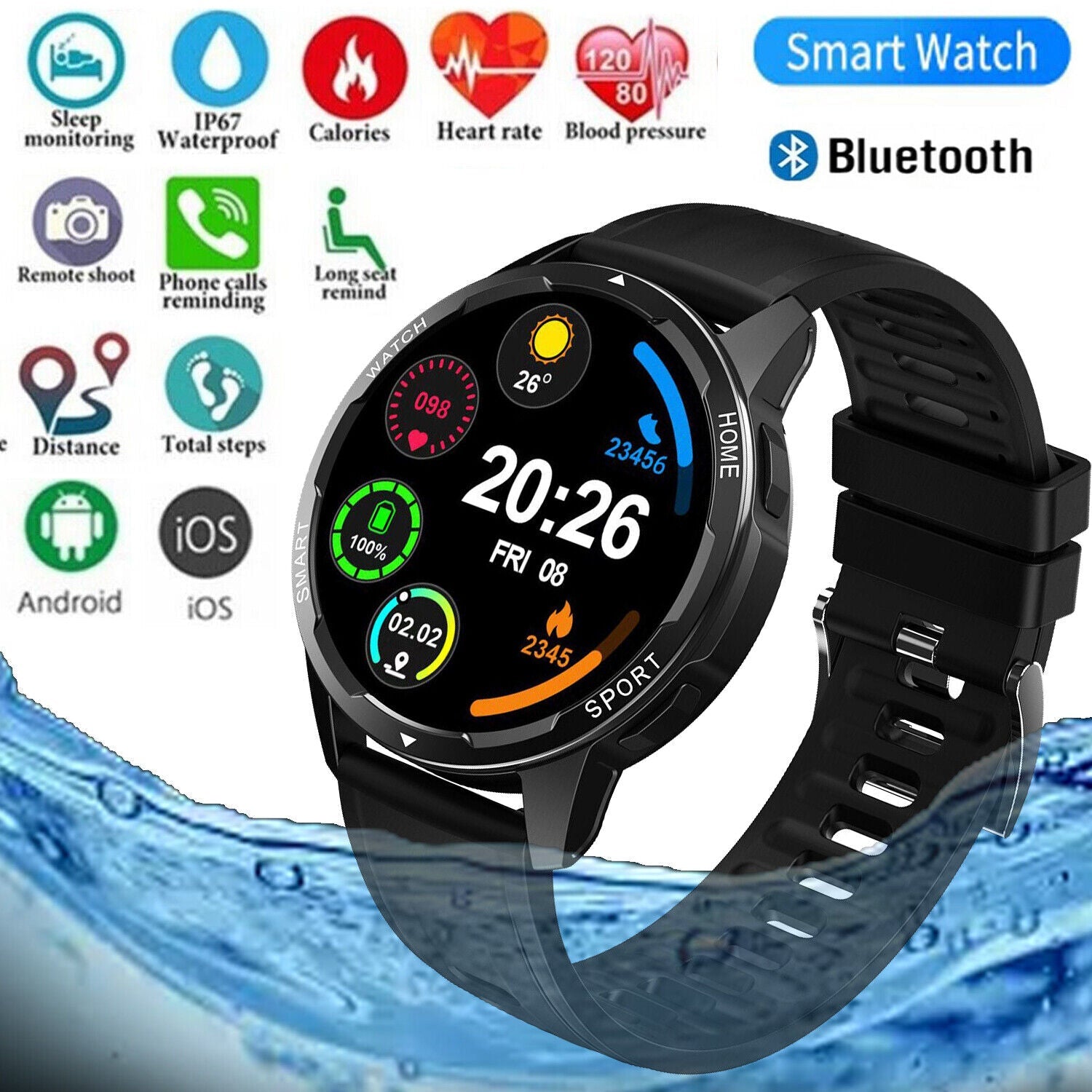 Smart Fitness Tracker Watch with Heart Rate Monitoring & Waterproof Design for Health Tracking 3