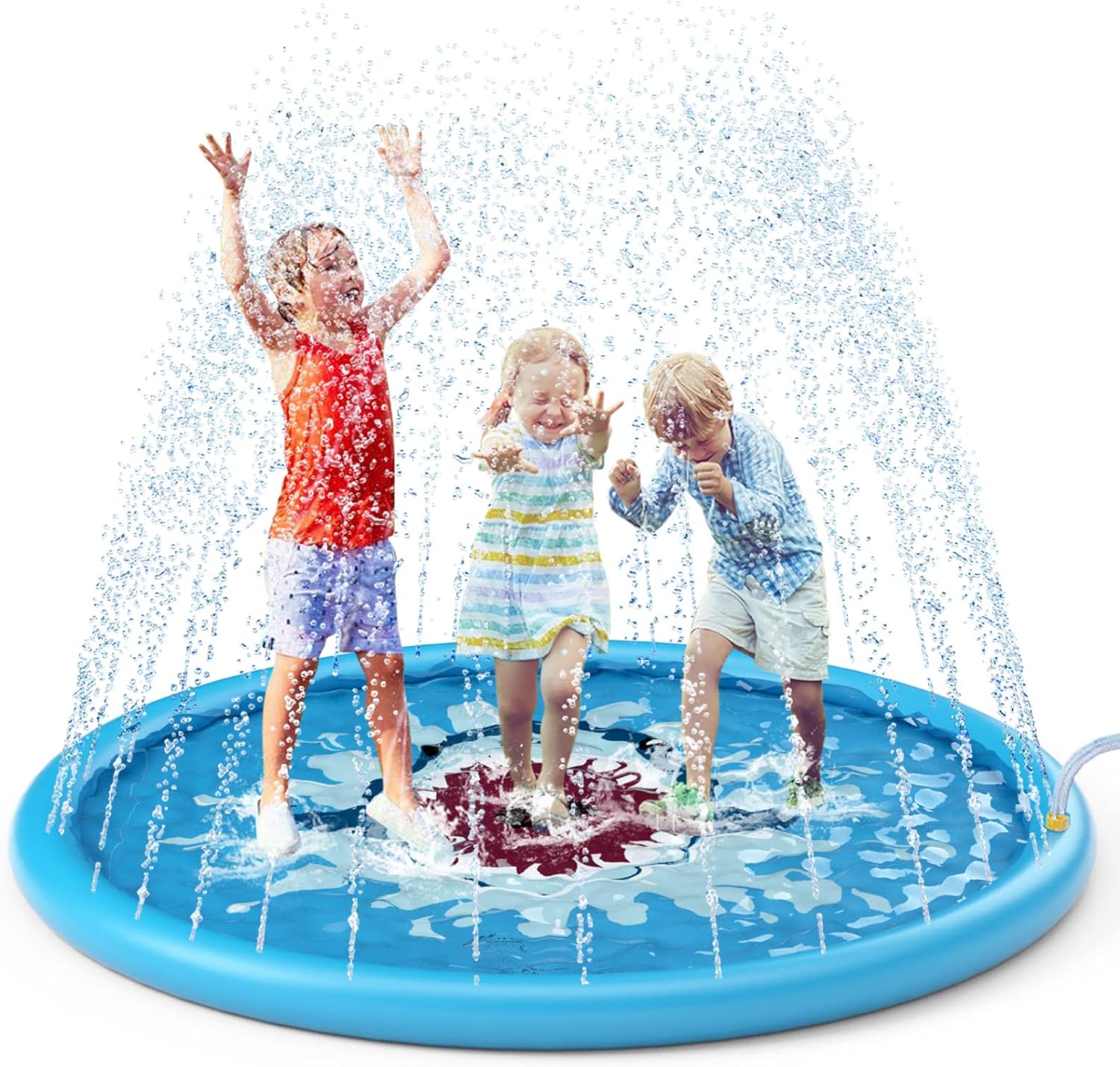 Splash Pad Sprinkler | 68 Shark-Themed Water Play Mat for Kids & Pets
