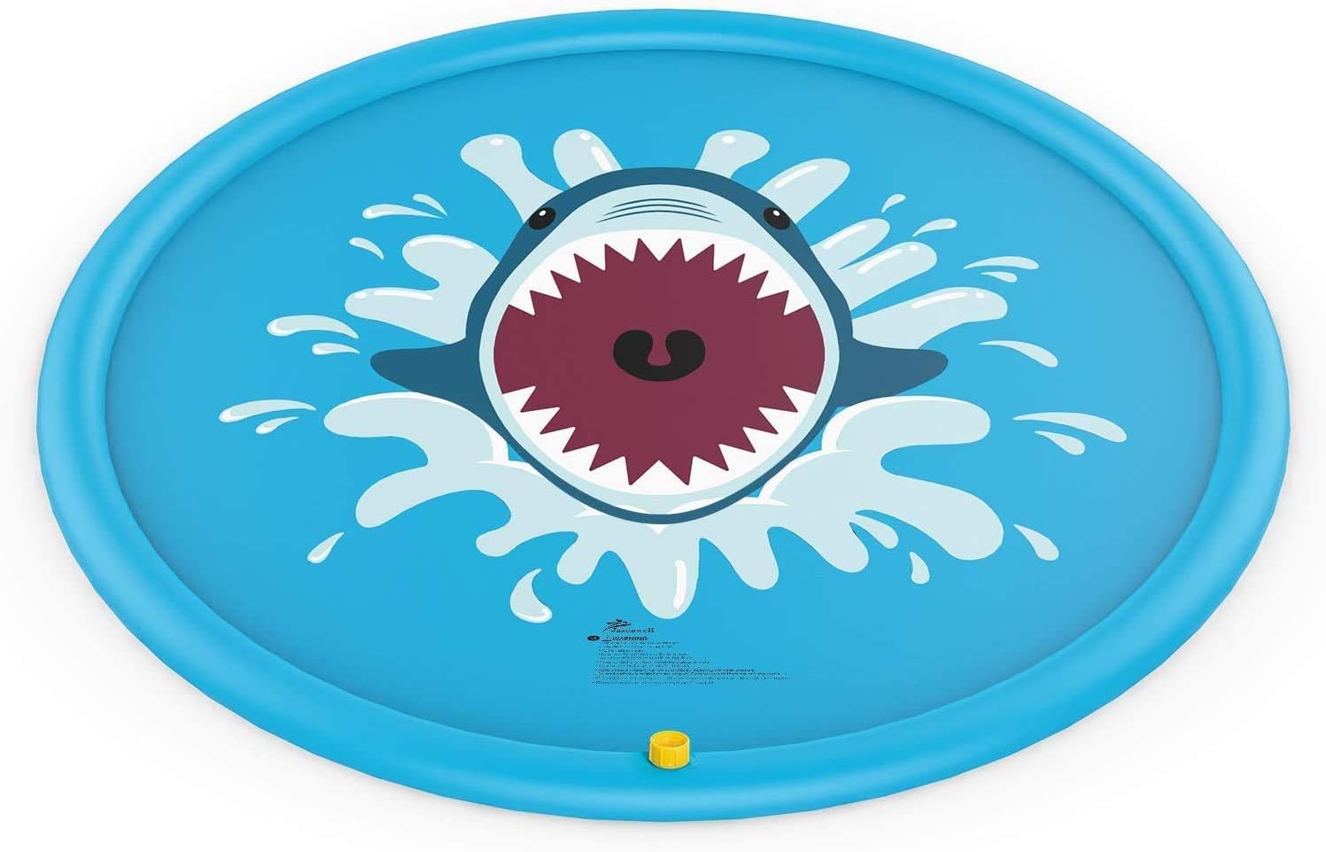Splash Pad Sprinkler | 68 Shark-Themed Water Play Mat for Kids & Pets