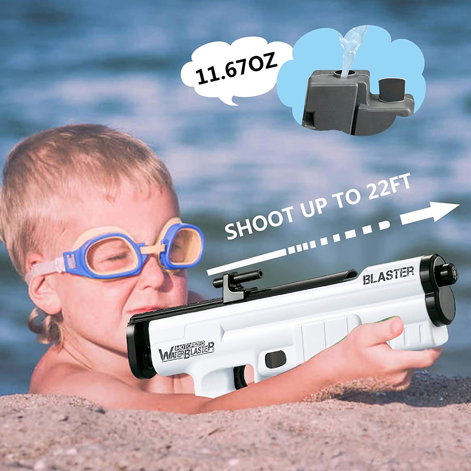 Summer Splash | Electric Water Squirt Gun with Long Range & Large Capacity | Fun for All Ages 1