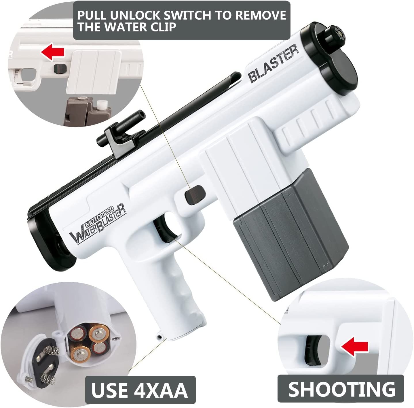 Summer Splash | Electric Water Squirt Gun with Long Range & Large Capacity | Fun for All Ages 2